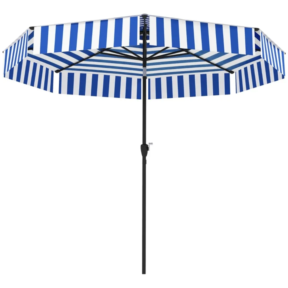 

8.6 Ft Patio Umbrella Navy Blue&White