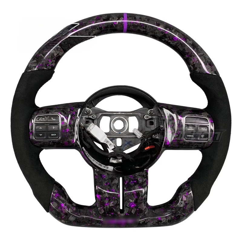 Custom Purple Forged Carbon Fiber Heated Steering Wheel Suitable For Jeep Wrangler 2010-2017 Compass Grand Cherokee SRT8 J12
