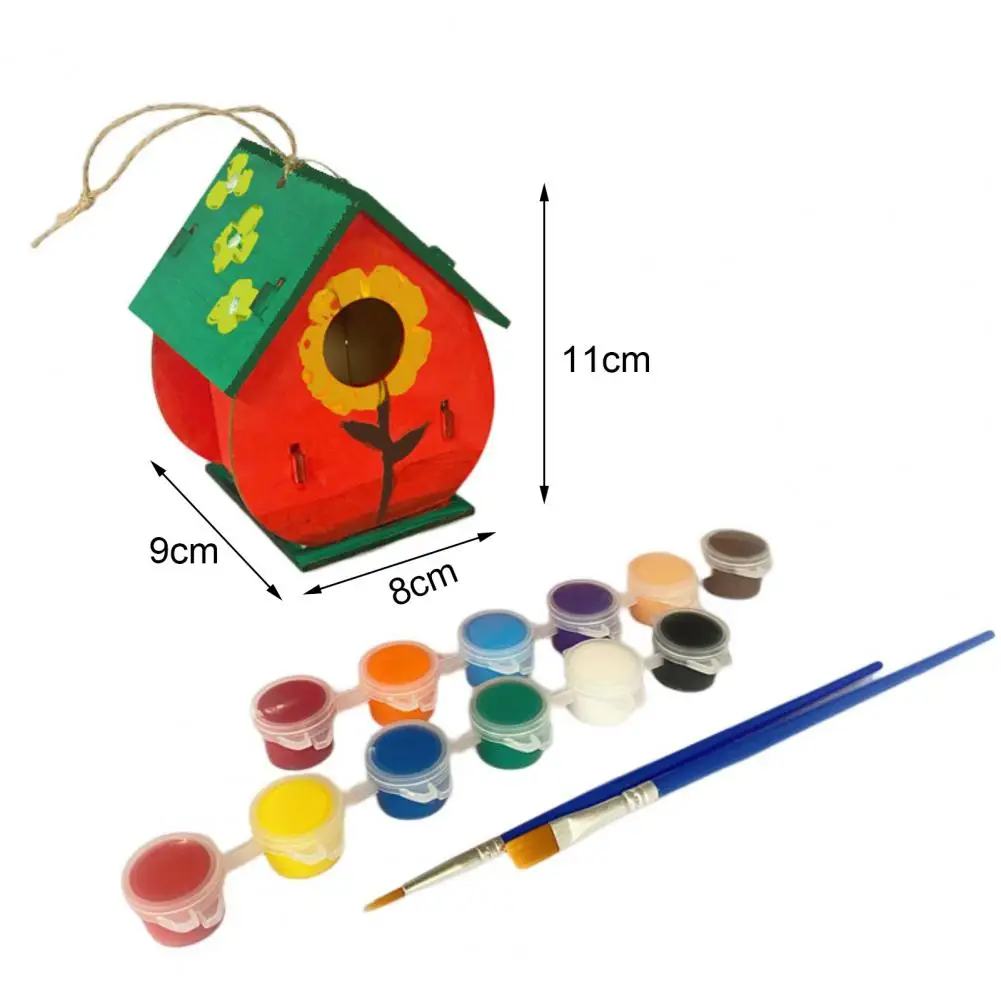 Prmape – Kit Nichoir à Peindre 2 Pièces – Bois Prédécoupé – Sans Colle Ni Clous – Activité Créative Enfant