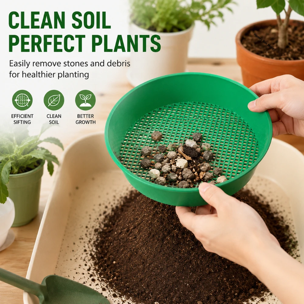 

1/3/5pcs Garden Plastic Soil Sieve Mesh Filter Practical Sand Stone Sifting Tool for Home Flower Plant Nursery Soil Filtration