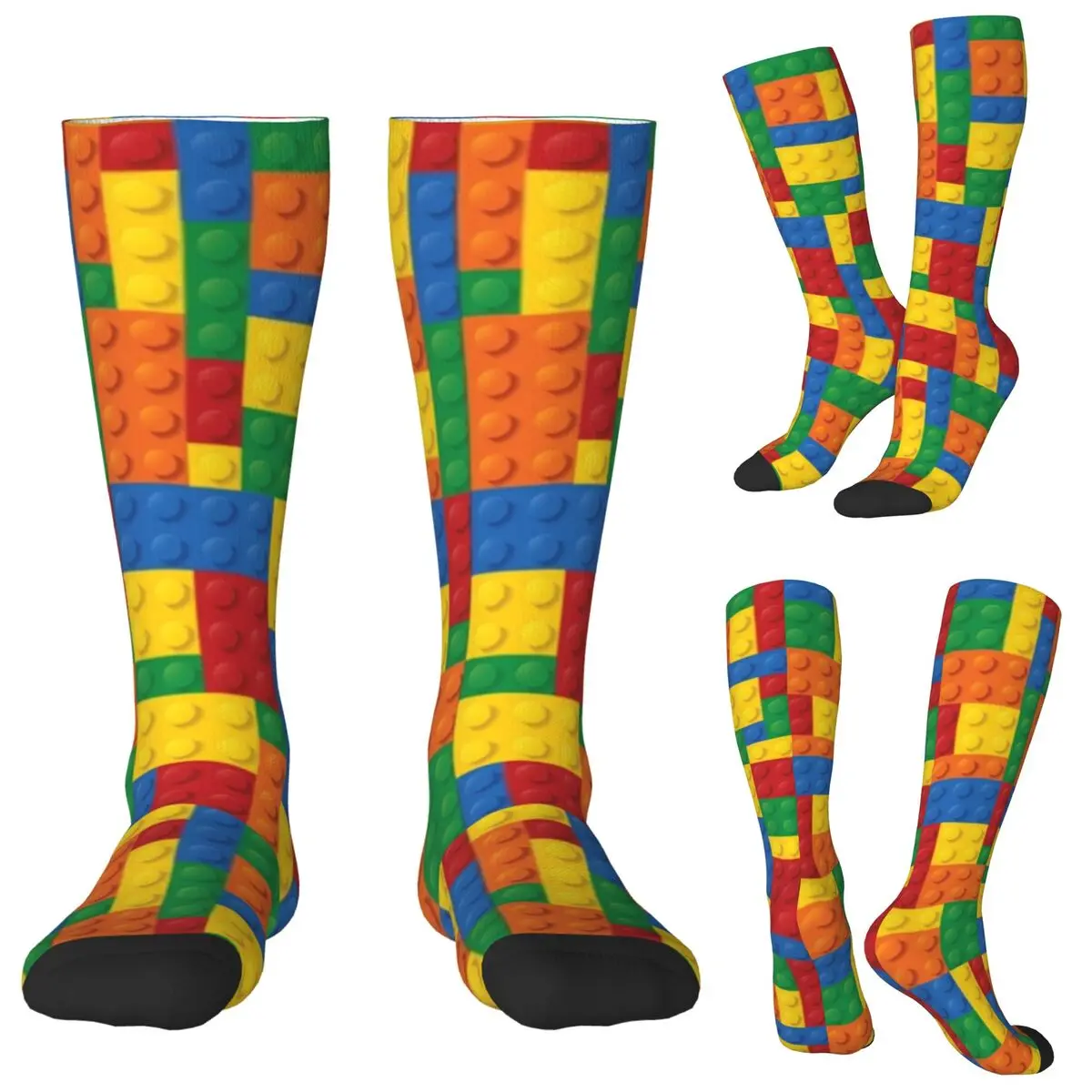 

Building Toy Blocks Socks Harajuku Stockings All Season Long Socks Accessories for Man Woman Christmas Gifts