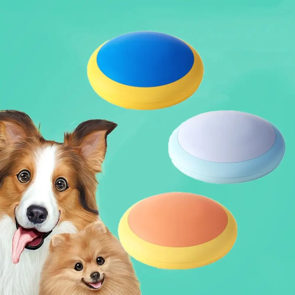 Recordable Pet Voice Recording Button Lightweight Easy To Press Cat Talking Button Round Yellow/Blue Dog Answering Button Kids