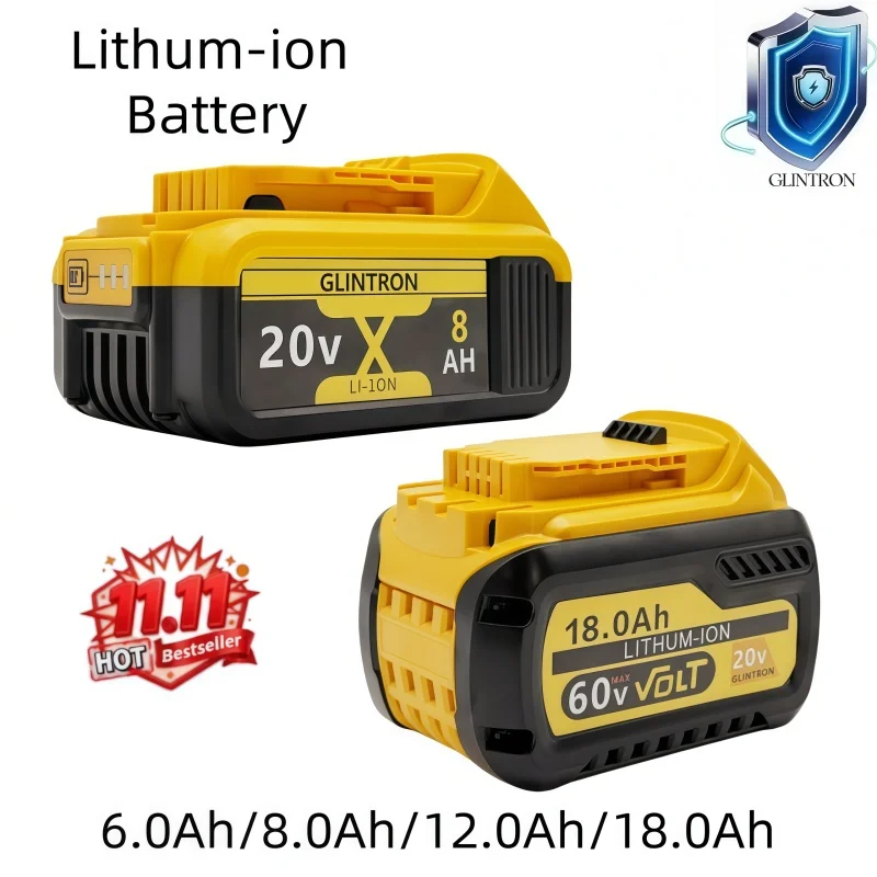 for Dewalt original 20V rechargeable tool battery DCB200 DCB201 DCB206 18V 20v 6AH 8AH 12AH .For Dew