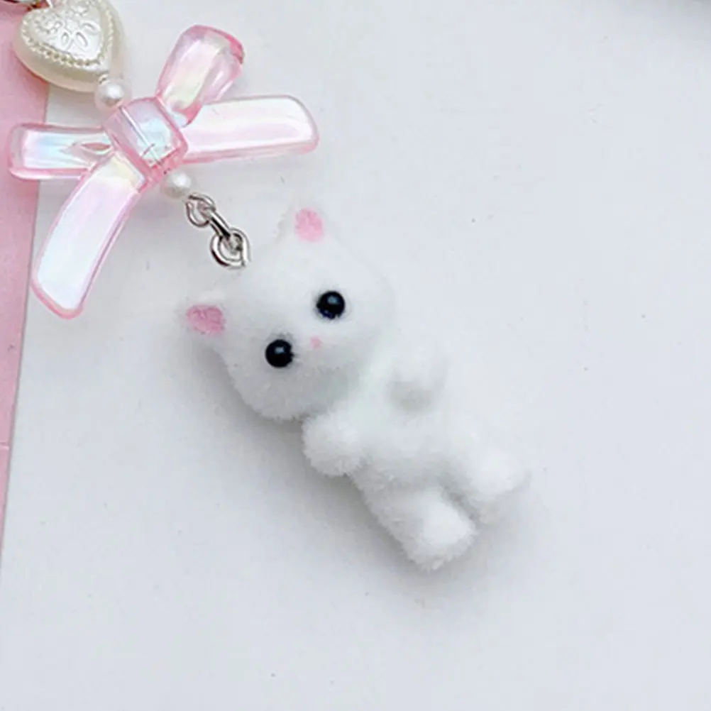 

10 Pcs Colorful Kitten Keychain Cute Cat Charms Pendant Flocking Earring Necklace Jewelry Making Crafts Gifts Accessories