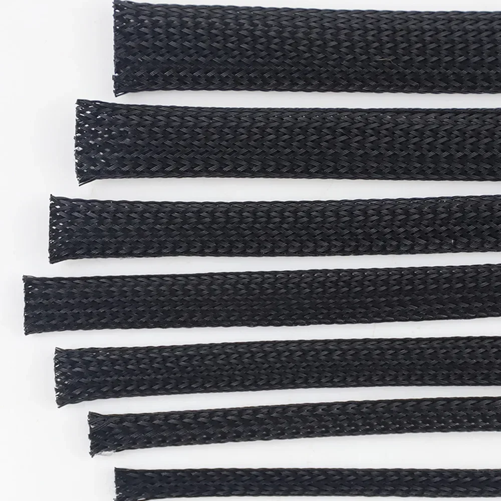 3 4 6 8 10 12 14 16 18 20 25 30mm Cable sleeve black protection Cable PET Nylon sleeves  twisted  sleeve