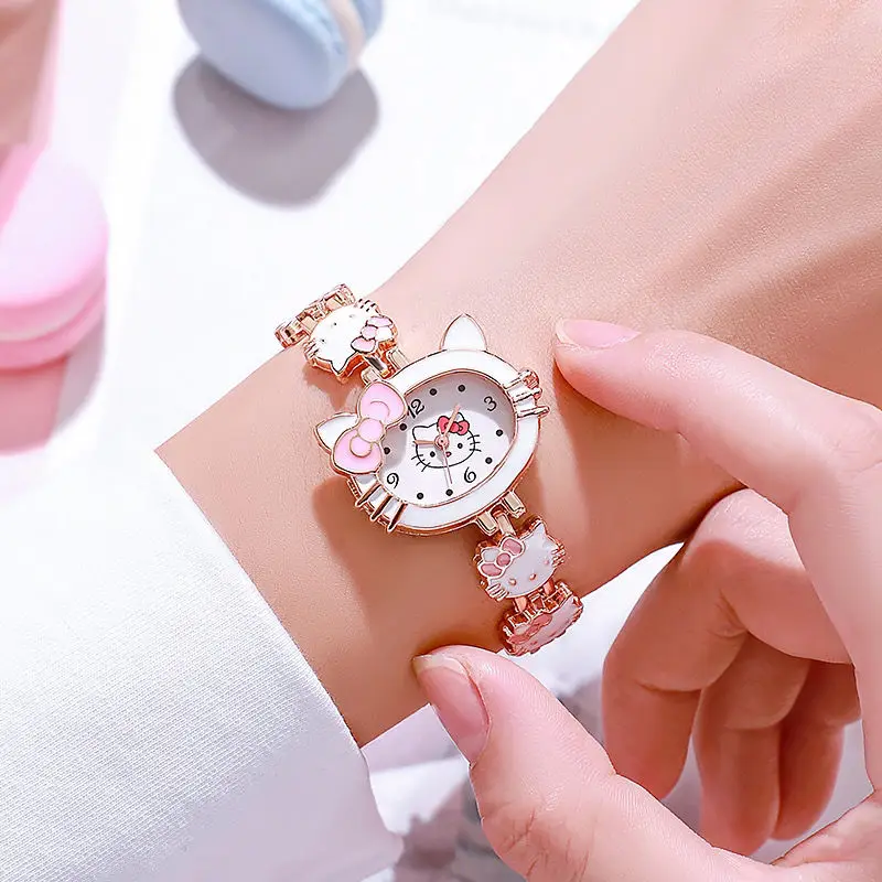 Cute Cartoon Hello Kitty Series Children's Watch Kawaii Sanrio Girly Heart Anime Ins High-Look Electronic Watch Gift Wholesale