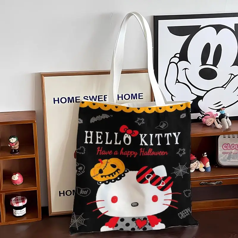 

Сумка на плечо Sanrio Hello Kitty, сумка на плечо на Хэллоуин, милая большая вместительная сумка для студентов, сумка-тоут для девочек, новинка
