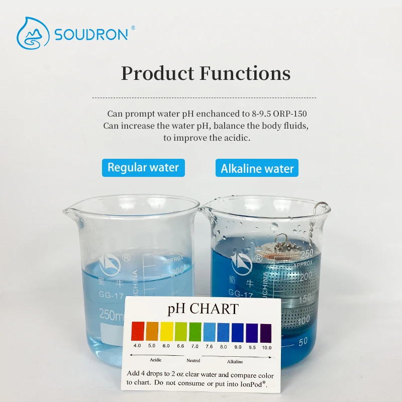 304 الفولاذ المقاوم للصدأ القلوية تصفية كرة الماء قابلة لإعادة الاستخدام مرشح شبكي المنزلية الكهربائية الحجر القلوية تصفية المياه