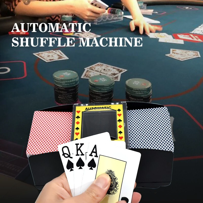 2/4 Decks Automatic Playing Card Shuffler Table Game Mixer Games Poker Sorter Machine Dispenser for Travel Home Cards Shuffler