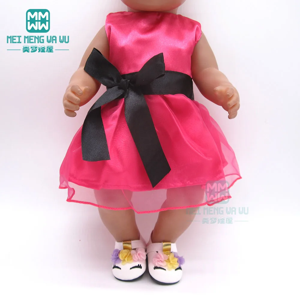 Clothes for doll fit 43cm new born doll American doll accessories cartoon casual dress