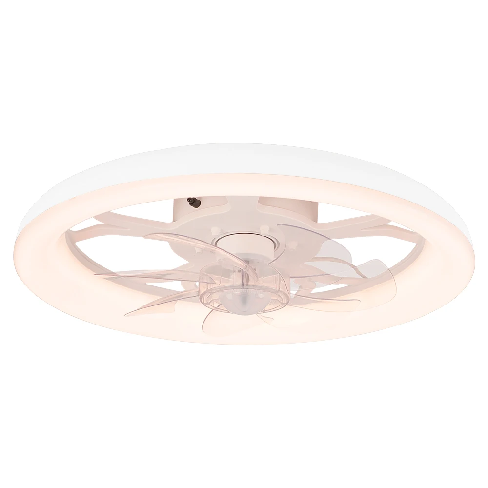 XINGOO Nordic Intelligenter Deckenventilator mit Beleuchtung, 6-stufige Windgeschwindigkeit, 3-Farben-Licht, Timer, Reversibler Motor, mit Fernbedienung, für Wohnzimmer, Schlafzimmer, Küche,