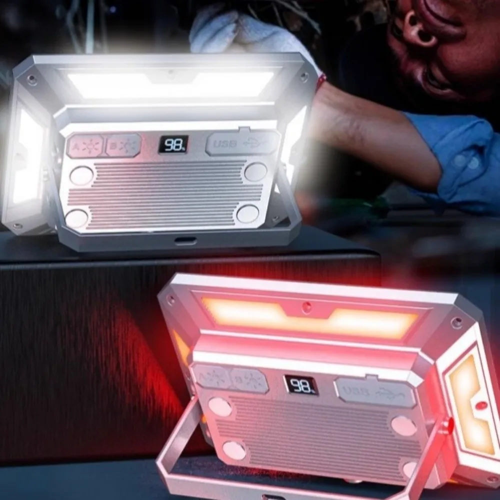 

High Power LED Camping Light IP44 Waterproof 50W Rechargeable Searchlight Long Battery Life Type-C Fast Charging