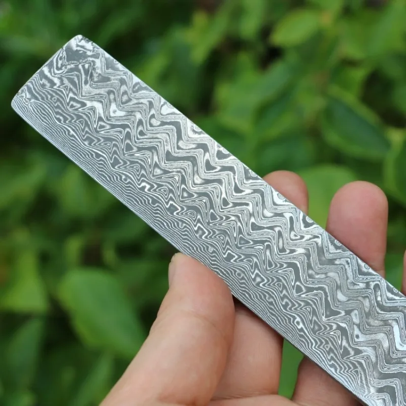 220x30x3mm Damascus Steel Balde Blank Bar DIY Knife Billets Household DIY Handmade Making Raw Material Heat Treated