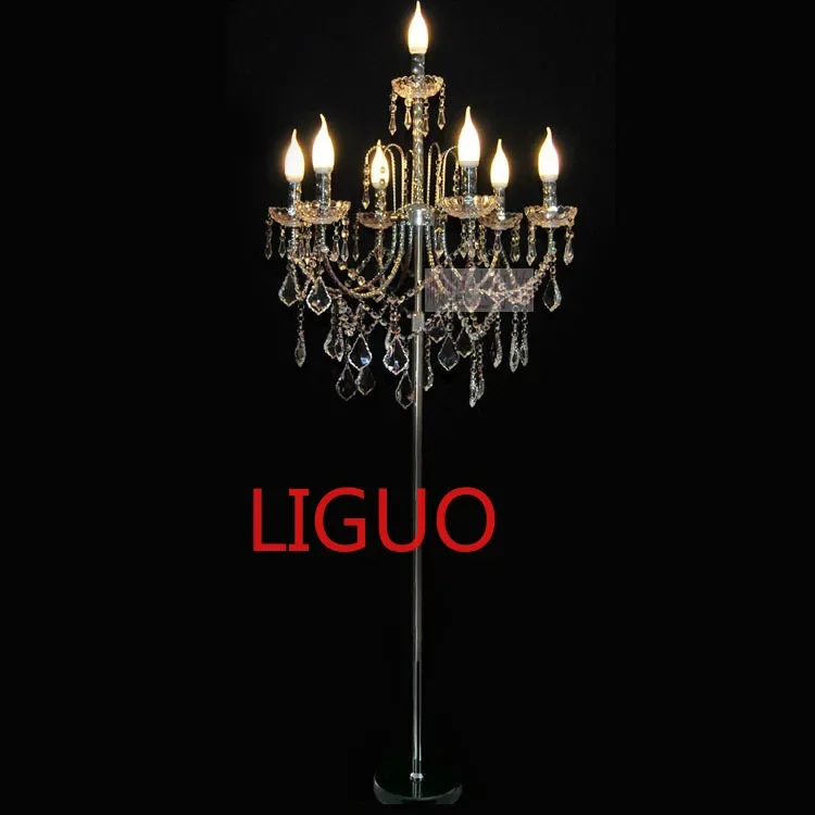 

European-Style 6 1 Crystal Floor Lamp Candle in the Living Room Decoration Wedding Light Fashion Street