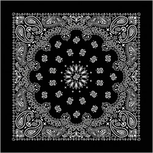 Imagen 2 del producto Bandana de calavera de seda helada de Hip Hop, bufanda cuadrada, Paisley blanco y negro, diadema multifunción para hombres y mujeres, nuevo, 58x58cm