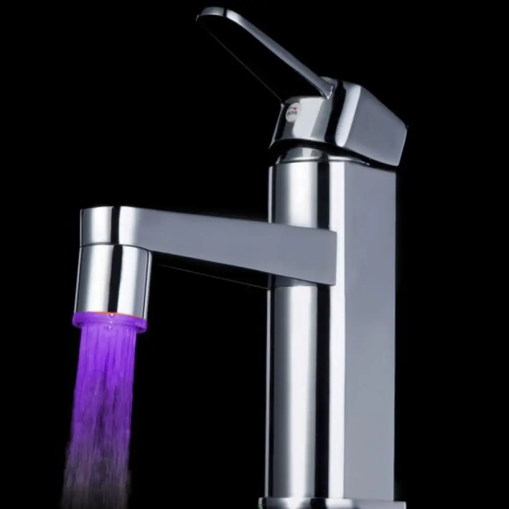 Tap Stream Shower Kitchen Color Temperature Sensor Led Light Glow Water Faucet