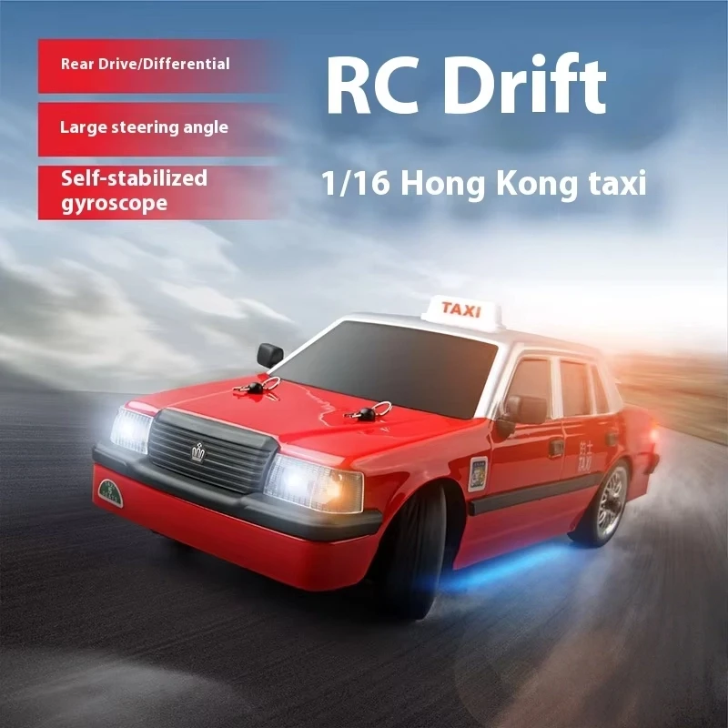 Mangniu Mn38 Classic Simulation Taxi Car Model Full Scale High Speed Drift Car Rc Remote Control Car Children'S Toy Gift