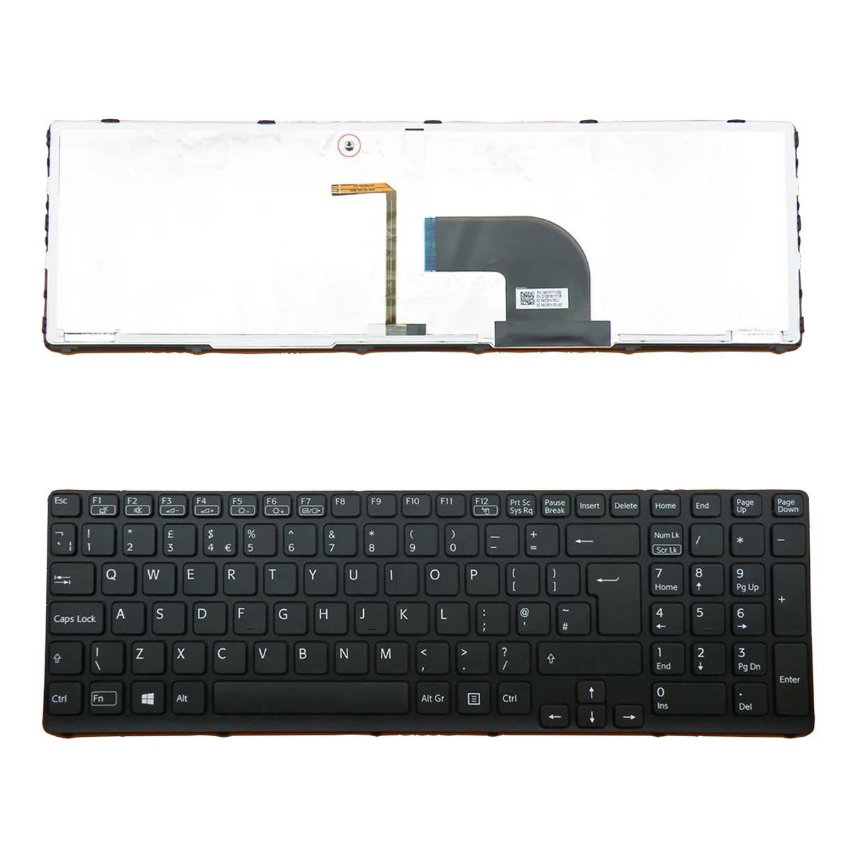 Imagem -02 - Siakoocty uk Teclado para Sony Vaio Sve15 Sve15 Sve151 Sve1511 Sve171 Sve1712 Sve1713 Preto uk Teclado Retroiluminado