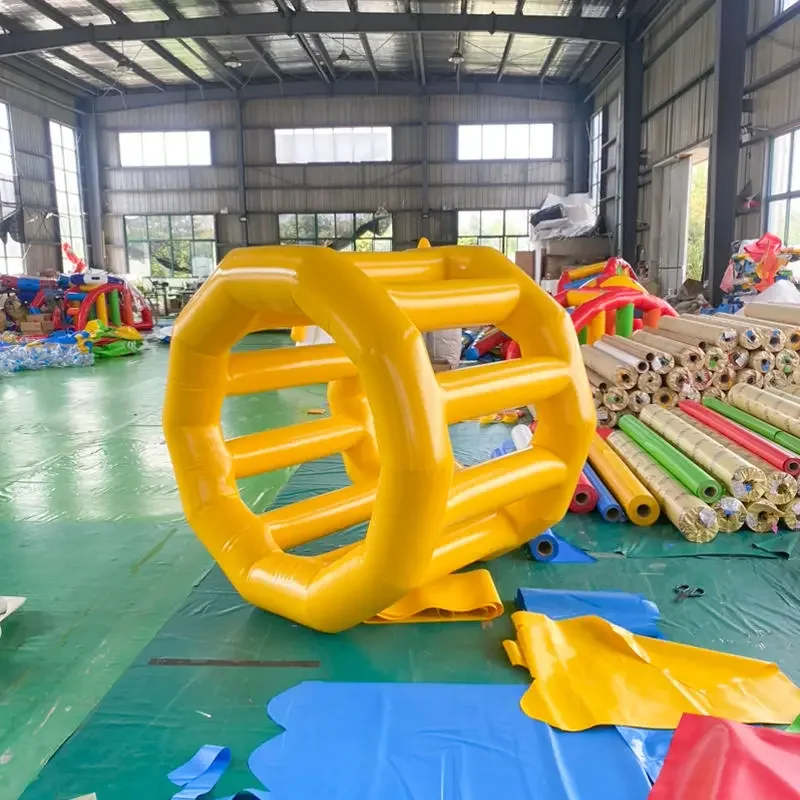 Outdoor Pvc Inflatable Water Inflatable Wheel Water Walking Roller Inflatable Roller Wheel for Kid Wheel Roller Ball Toy