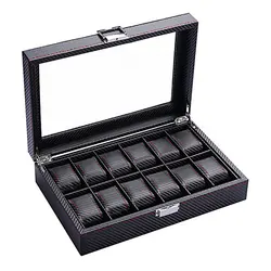 Luxury 3/5/6/10/12 Grids Carbon Fiber Watch Boxes Watch Organizers Top Quality Boxes for Men Women Watches Jewelry Display