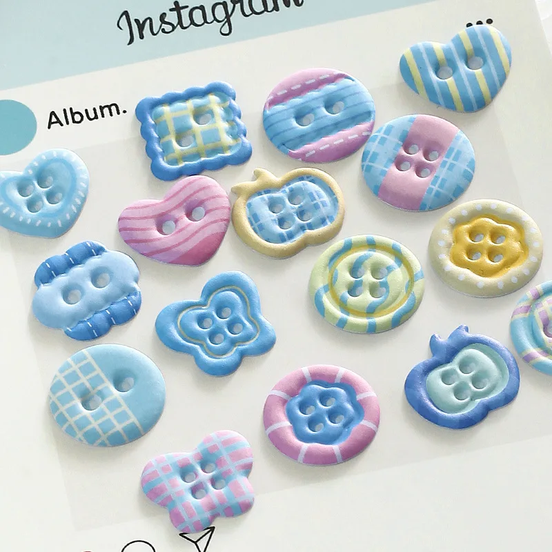 

3D наклейки на пуговицы из пенопласта, каваи, аниме, наклейки на пуговицы для шитья для журнала, скрапбукинга, стильные украшения, милый пузырьковый клей