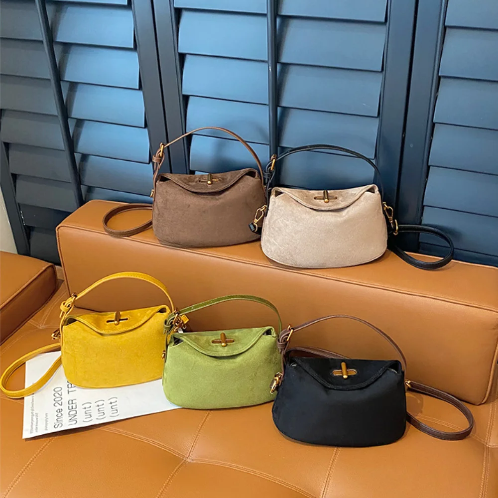 

Замшевая сумка через плечо, модная сумка, мягкая универсальная сумка через плечо, супер ярко-желтая портативная сумка-ведро, женская сумка