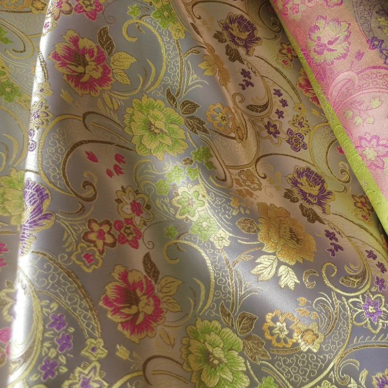 New Damask Yard Dyed Jacquard Tapestry Satin Brocade Fabric for Dress Cushion Cover Curtain Patchwork Sewing Material