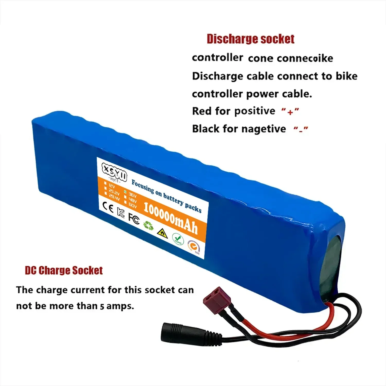 10S3P 36V battery ebike battery pack 18650 lithium ion battery 1000W high power and large capacity 42V motorcycle scooter