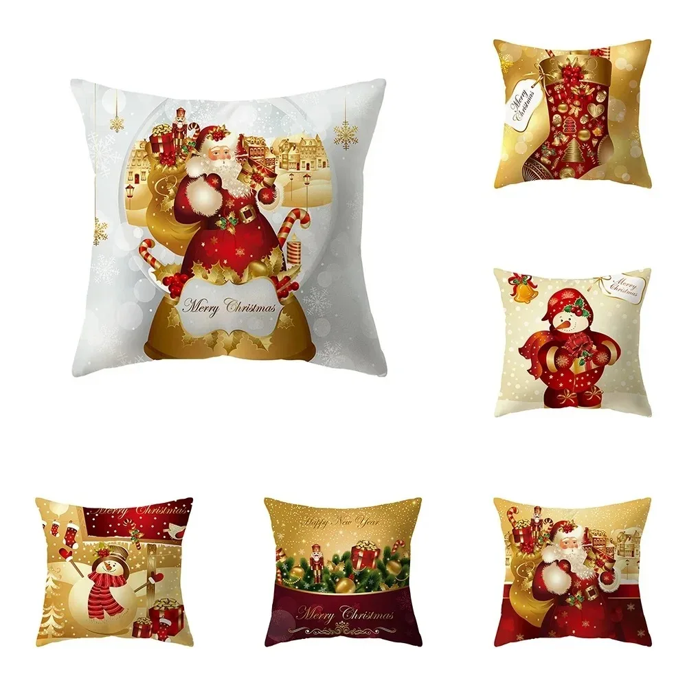 

Christmas themed pillowcases car accessories office Santa Claus living room sofa home pillowcases