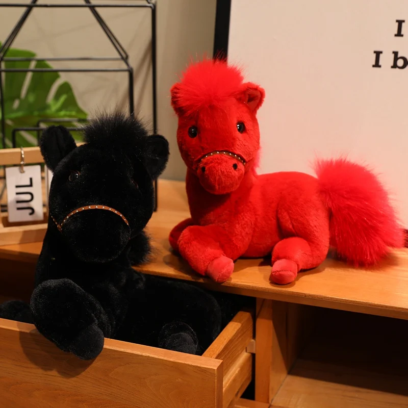 Nuevos muñecos de peluche de caballo de la vida Real, animales de peluche de alta calidad, juguetes de peluche de caballo súper realistas, regalo de cumpleaños clásico