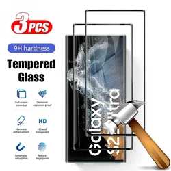 3PCS Tempered Glass For Samsung Galaxy S23 S21 S24 S22 Ultra S20 Plus Screen Protector Film For Samsung S21 S23 FE S10 S9 S8