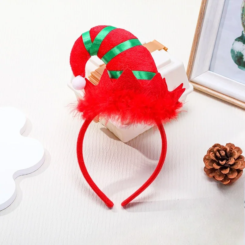 

1pcs Children's Adult Christmas Hat Elf Headband Cute Holiday Dress Up Party New Year Hair Accessories