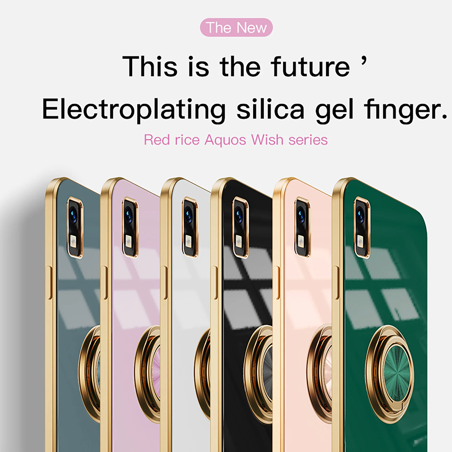 Ring Plating Magnetic Case For Sharp Aquos wish 3 Fashion Soft TPU Cover Luxury Color Anti-knock Cases for Aquos wish3