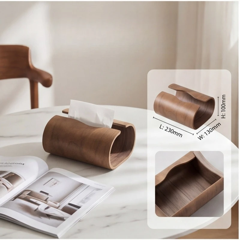 

Wooden Home Living Room Simple and Fashionable Peach Wood Home Office Hotel Clubhouse High End Face Towel Paper Box