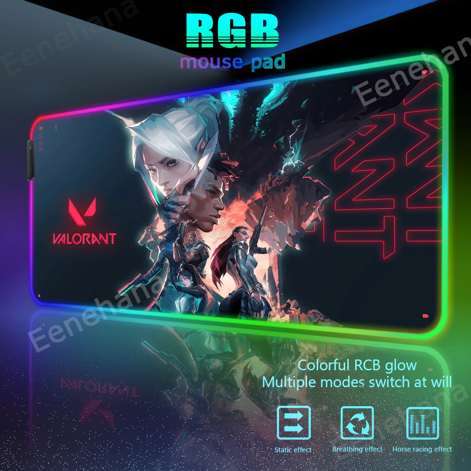 

RGB Valorant Mousepad PC Gamer Cabinet Pads laptop gamer Table Mousemat Anime Mat Gaming Mouse Pads Gamers Accessories 90*40CM