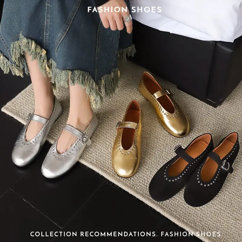 MORAZORA Genuine Leather Flat Shoes Sheepskin Mary Janes Women Flats Buckle Spring Summer Fashion Ladies Casual ballet Shoes