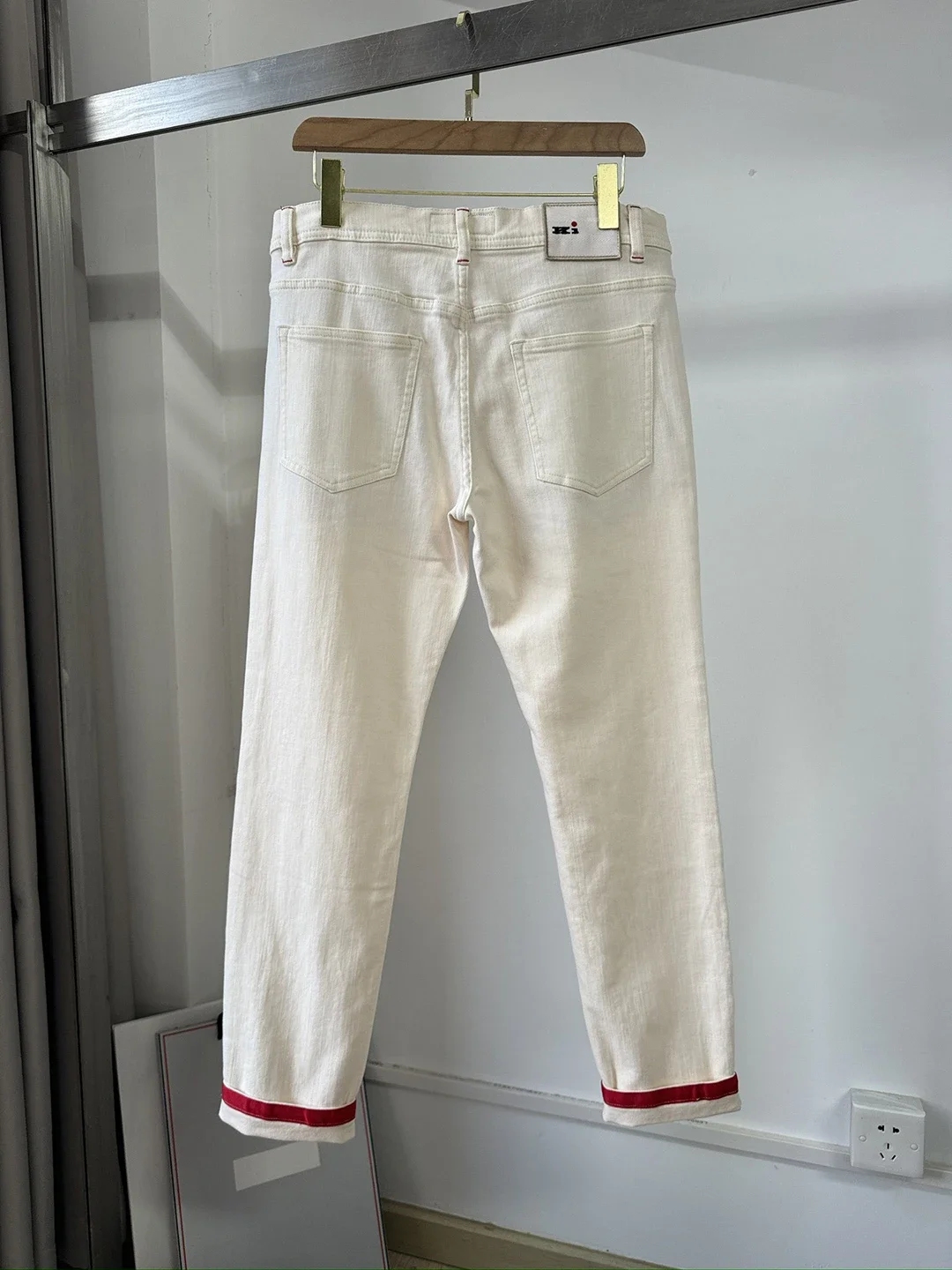 BLLIYOSS-Jeans de luxe léger pour hommes, pantalons décontractés classiques, pantalons à jambe droite, broderie Old Money, élastique lisse, nouvelle mode, 2024