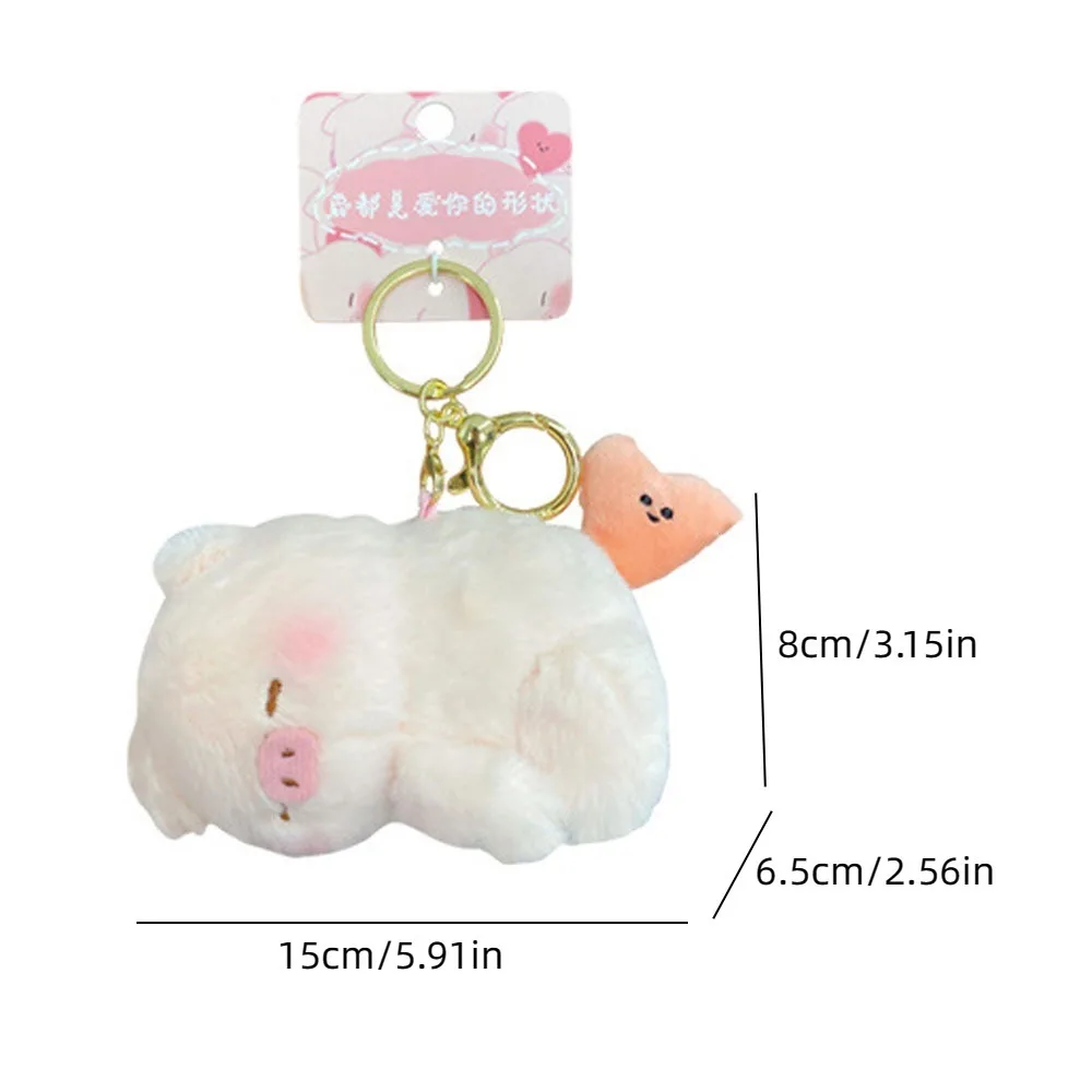 Cute PP Cotton Capybara Doll Keychain Pig Panda Plush Dog Pendant Stuffed Mental Love Animal Key Ring Gift