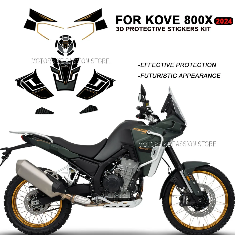 for Kove 800X 800 X 2024 Motorcycle Protectors Stickers Gel 3d motorcycle compatible Protective Decorative Sticker kit 2024