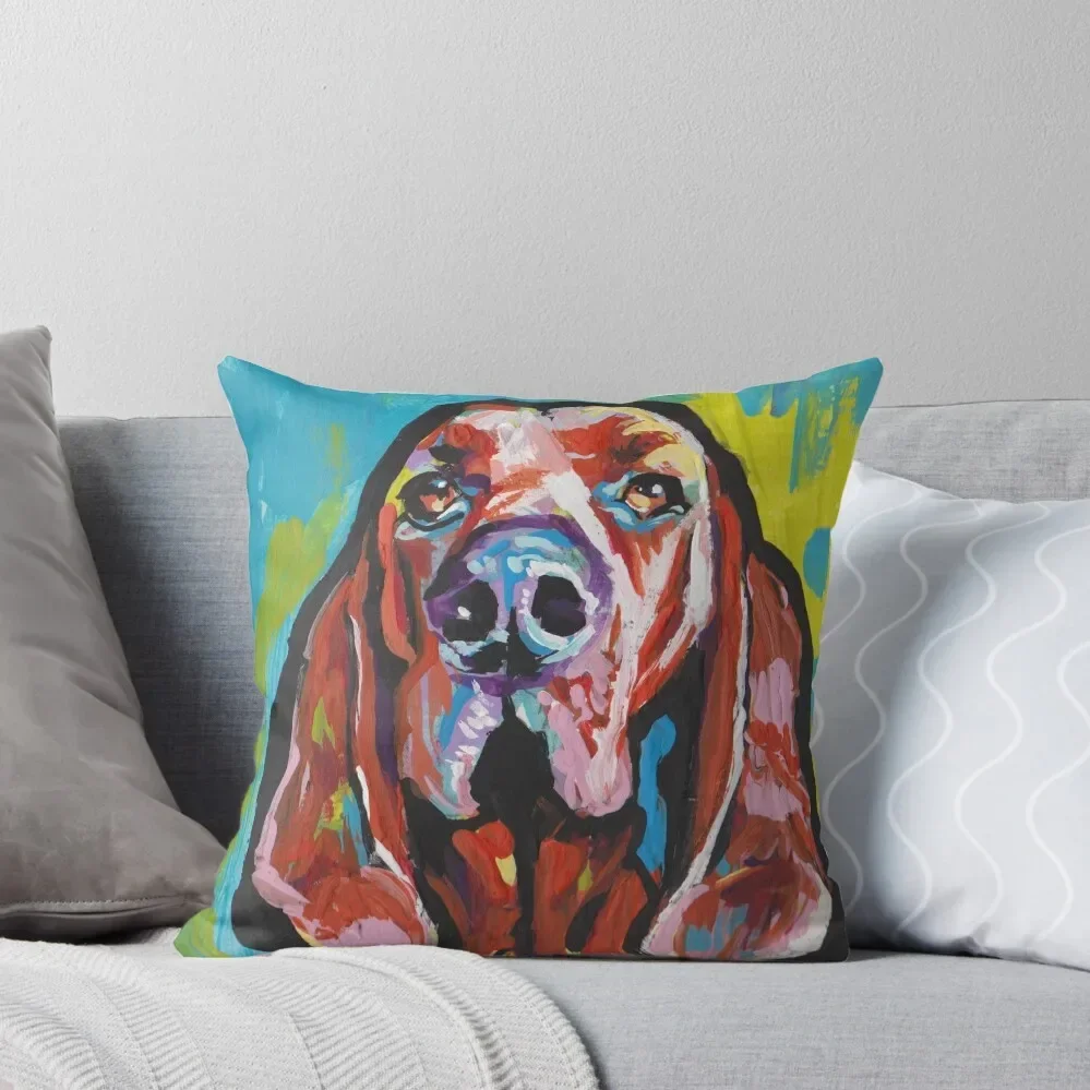 REDBONE COONHOUND Dog Bright modern colorful pop dog art Throw Pillow Christmas Pillow Pillow Decor