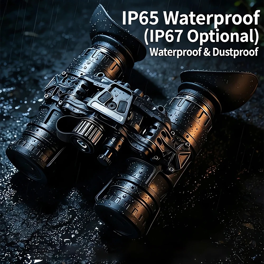 ZIYOUHU PVS-31N Dual-Tube Gen 3 Night Vision Goggles, Head-Mounted Helmet-Connectable for Patrol & Camping