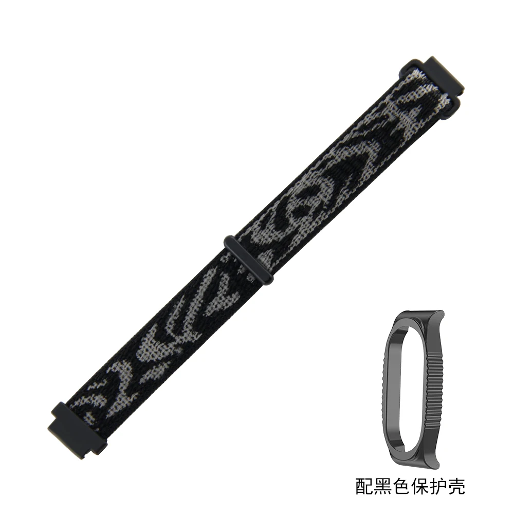 

Nylon Velcro Watch Strap & Protective Case For Xiaomi Band 3/4/5/6/7/8 Quick Release Washable Adjustable Sport Smart Watchband