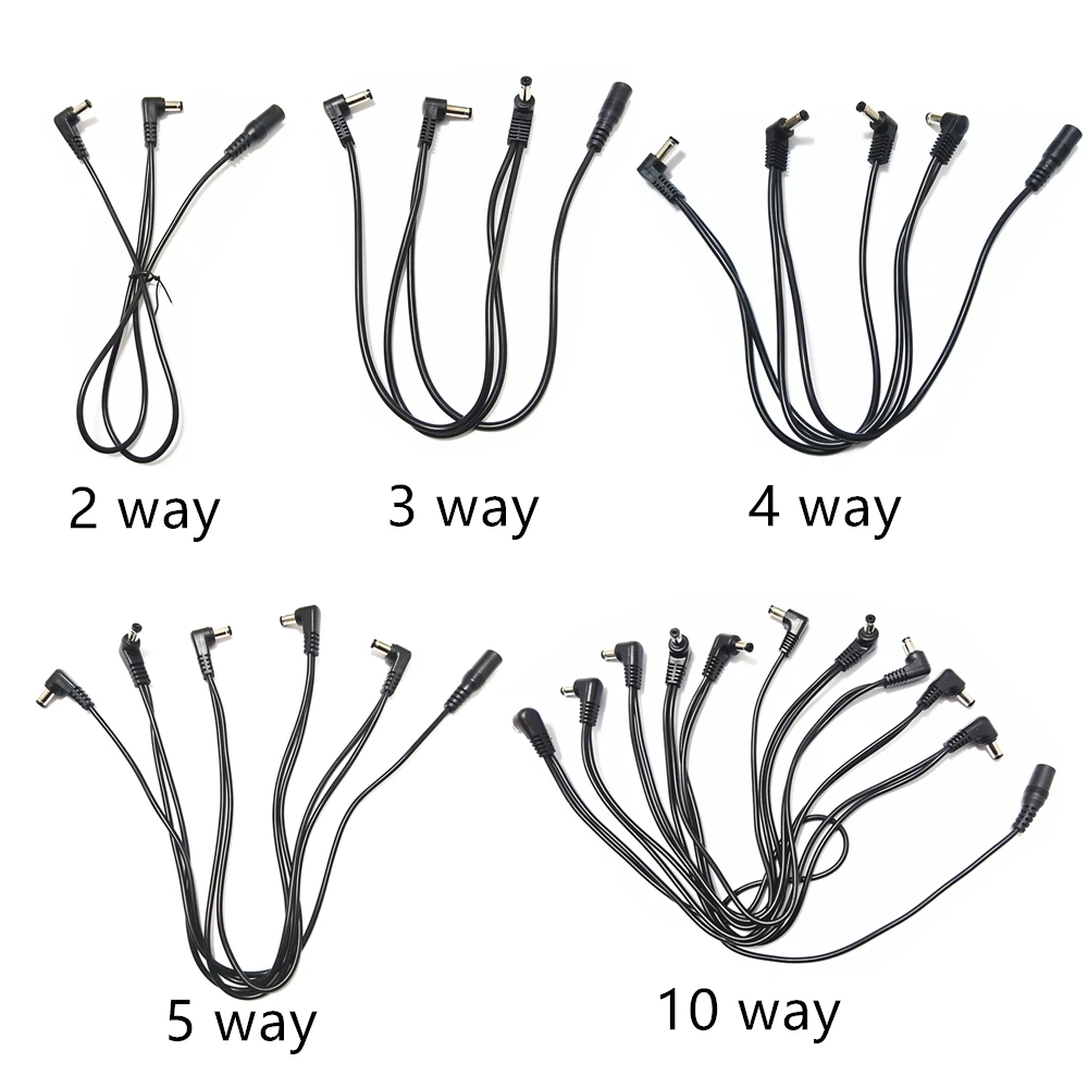 【セール中】デイジーチェーンケーブル ギターエフェクトペダルアクセサリー 9V DCアダプタープラグ 電源コード 1対2 3 5 6 8 10ウェイ