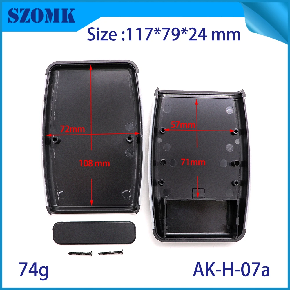 1Piece AK-H-07a 117x77x24mm Plastic abs enclosure 9v handheld battery PCB holder electronics szomk junction housing