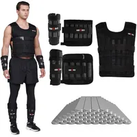Traje de entrenamiento de pesas ajustable de 20kg, bolsa vacía, chaleco para correr y Fitness, ropa de entrenamiento físico para entrenamiento de fuerza de manos y pies