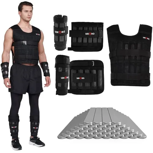 Traje de entrenamiento de pesas ajustable de 20kg, bolsa vacía, chaleco para correr y Fitness, ropa de entrenamiento físico para entrenamiento de fuerza de manos y pies