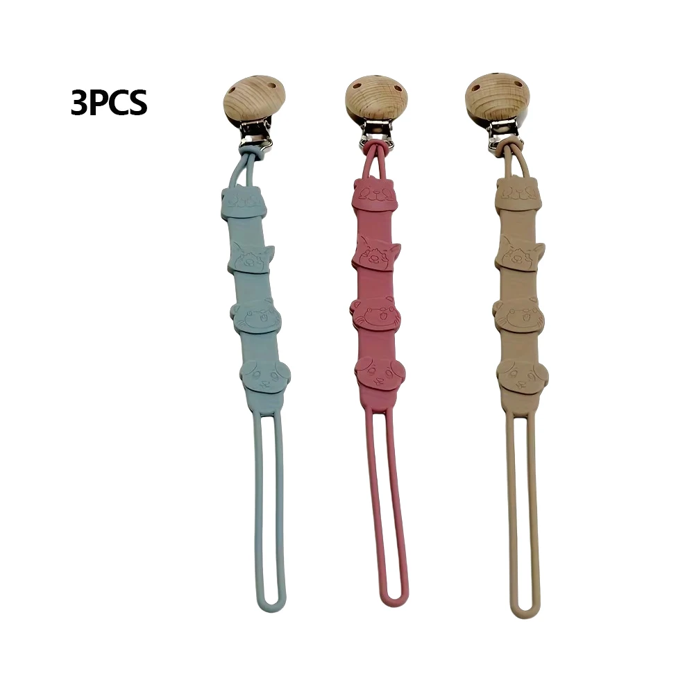Silicone Pacifier Clip Pacifier Chain Baby Toys Anti Loss Anti Drop Use Silicone Toys Suitable for 6-36 Months Boys and Girls