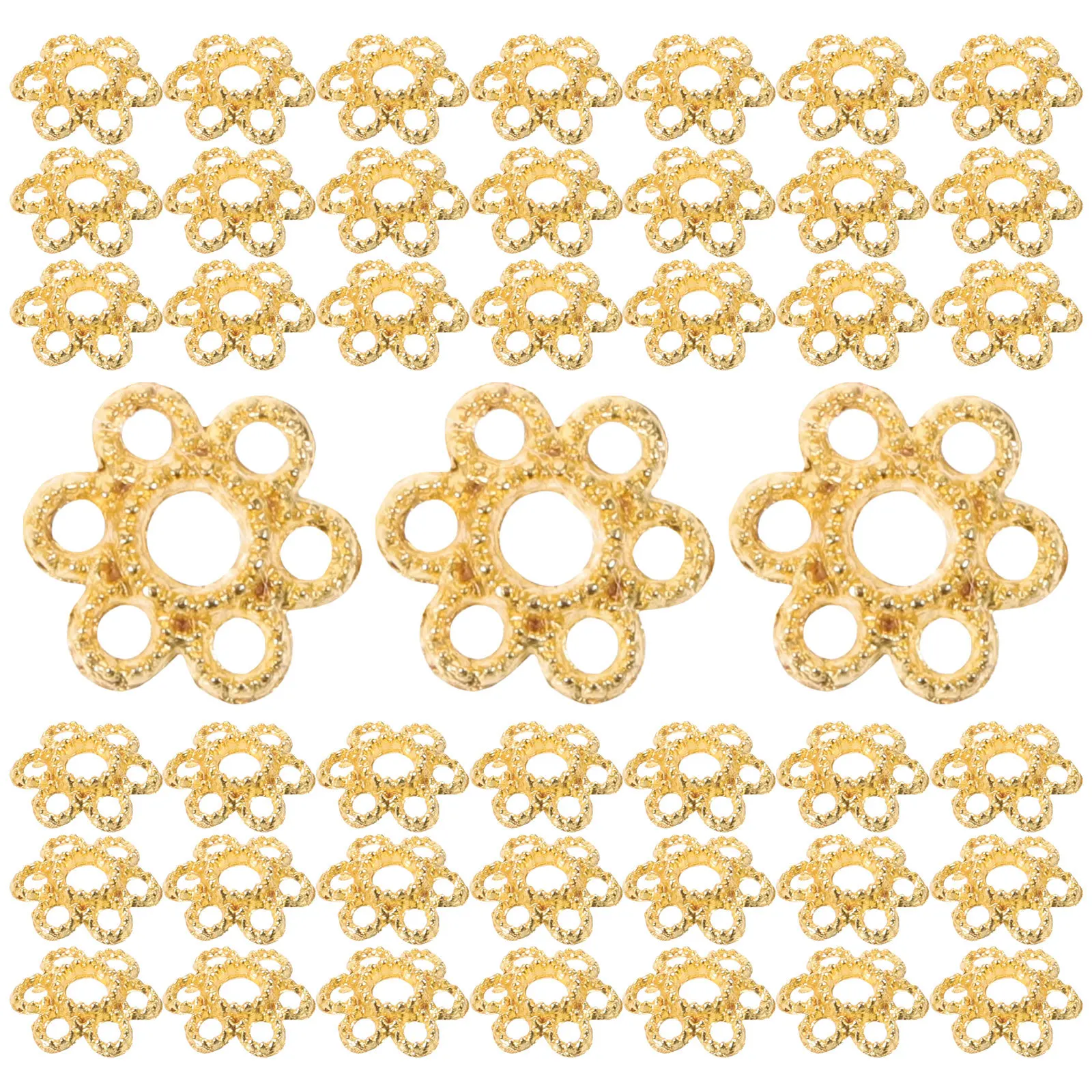 200 قطعة قبعات الخرزة الذهبية زهرة شكل فاصل Diy بها بنفسك مواد صنع المجوهرات قبعات نهاية معدنية لأساور القلائد الحرف اليدوية
