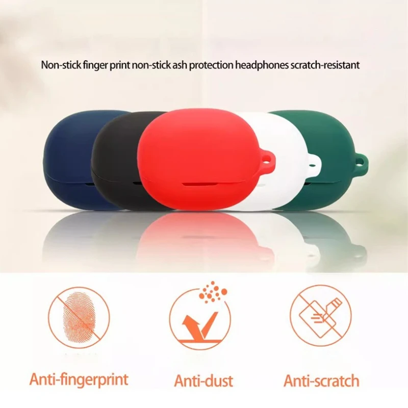 Skinlee For QCY MeloBuds N20 Case Solid Color Liquid Silicone Shockproof Cover For QCY MeloBuds N20 Back Casing