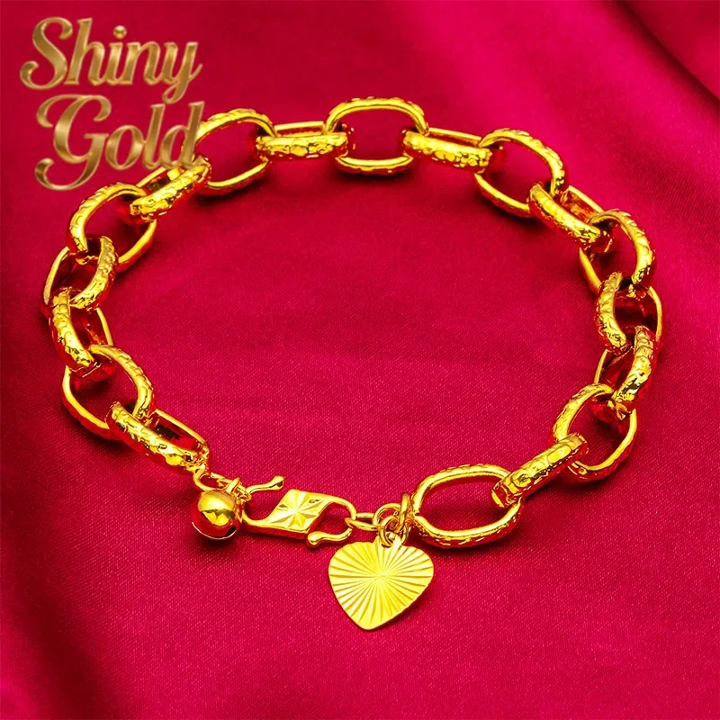 

ShinyGold24K gold ring bracelet AU999 full gold, three-dimensional ring layered in series, mirror polished and shining, daily we